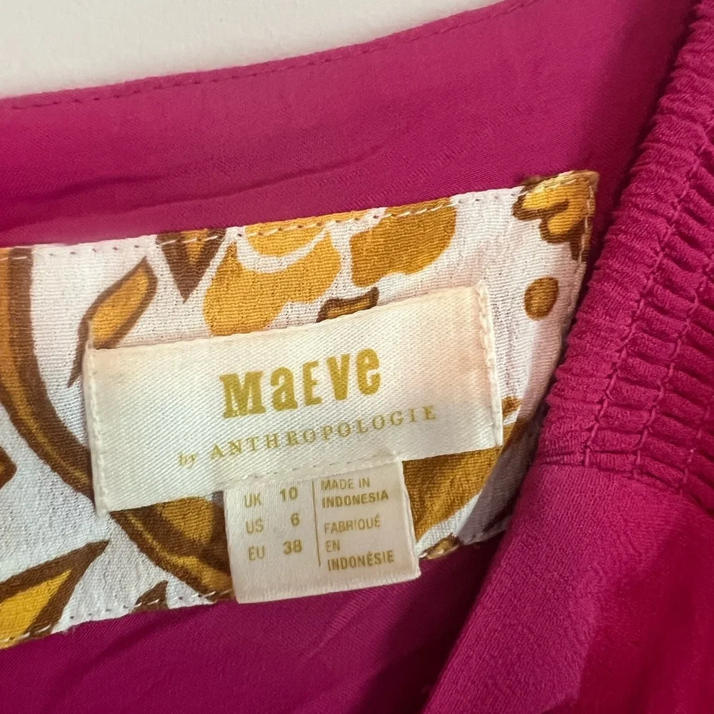 Maeve by Anthropologie resort faux wrap pink dress size 6 - Picture 3 of 5